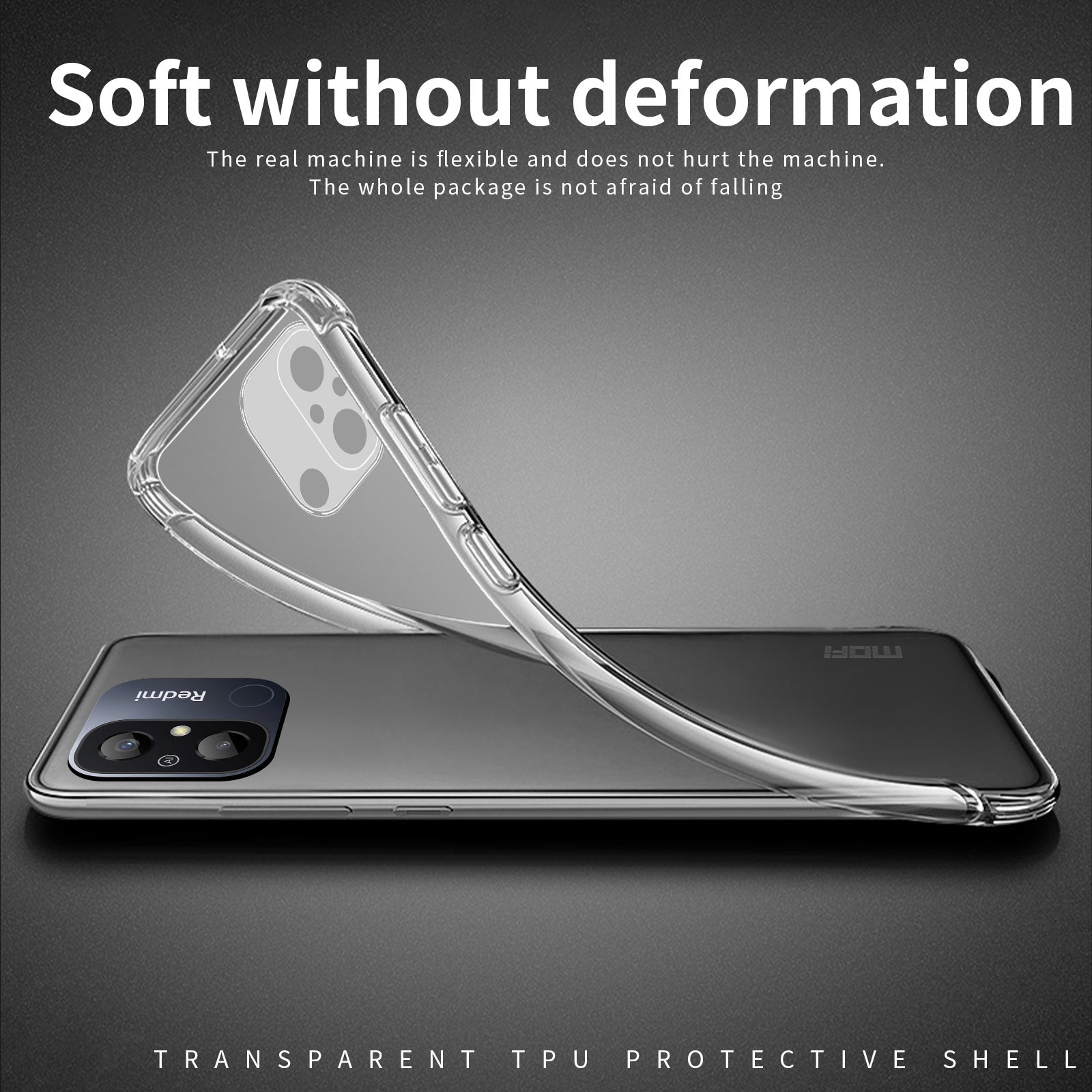 MOFI TPU Transparent Phone Case for Xiaomi Redmi 12C 4G Cellphone Back Protector Cover MOFI TPU Transparent Phone Case for Xiaomi Redmi 12C 4G Cellphone Back Protector Cover